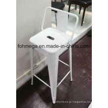 Tamborete da cadeira da barra do metal branco com espaldar (FOH-BST01)